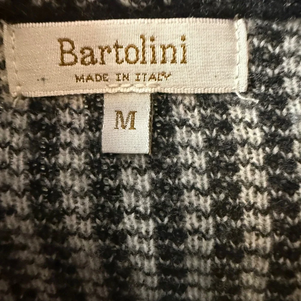 Bartolini Women's Houndstooth Knit Blazer Jacket Size M Made in Italy Wool Blend